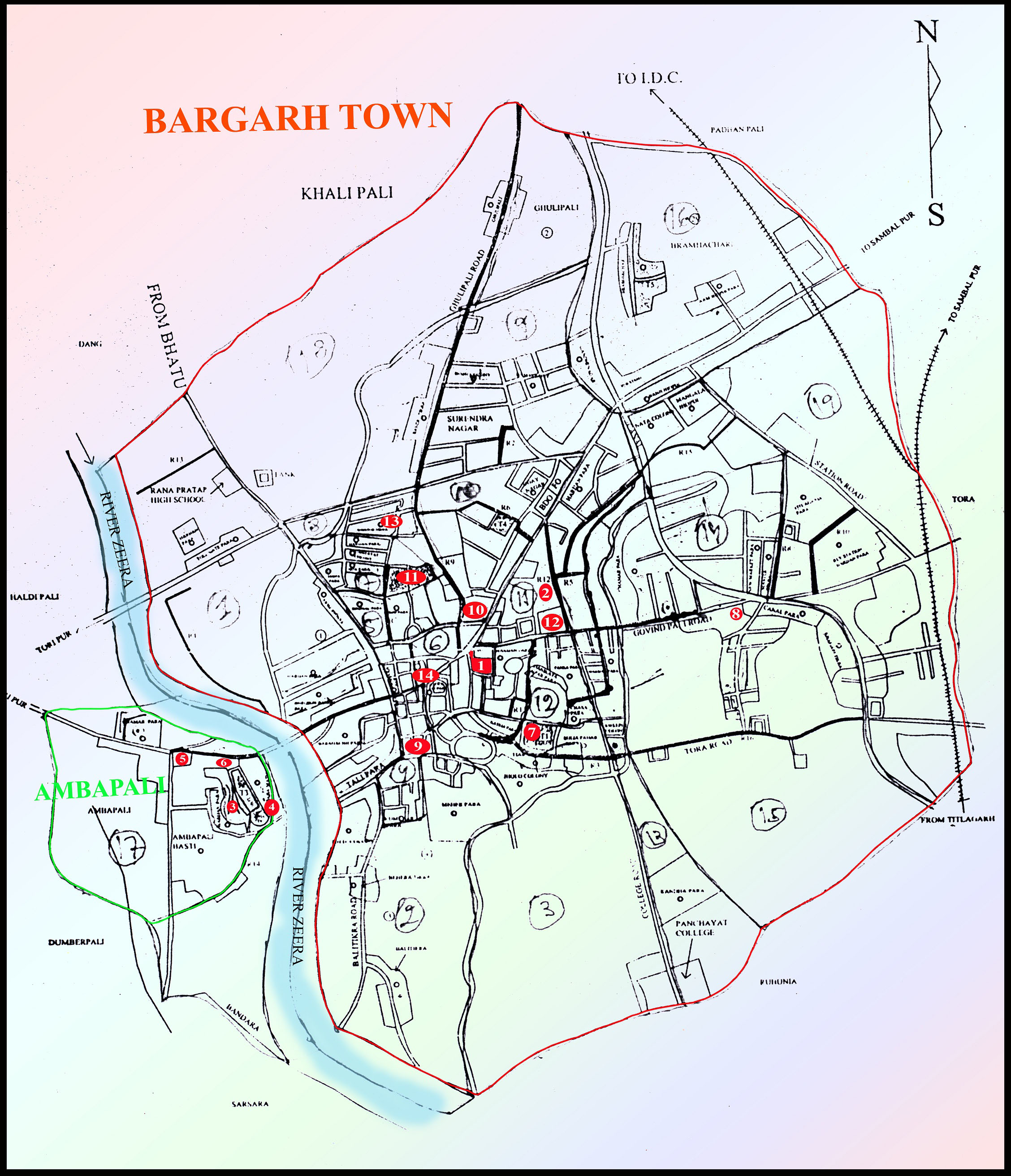 Bargarh Town Map